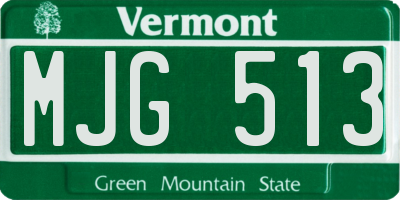 VT license plate MJG513