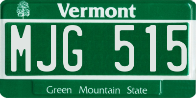 VT license plate MJG515