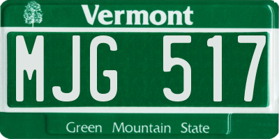 VT license plate MJG517