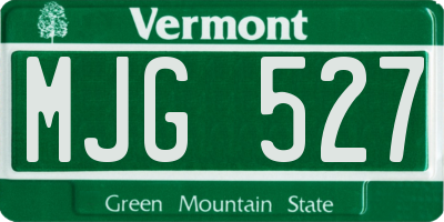 VT license plate MJG527