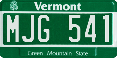 VT license plate MJG541