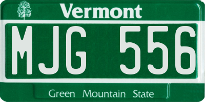 VT license plate MJG556