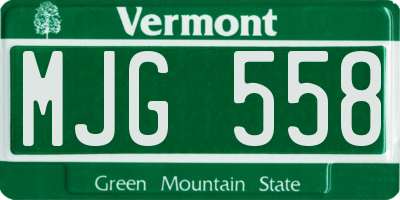 VT license plate MJG558