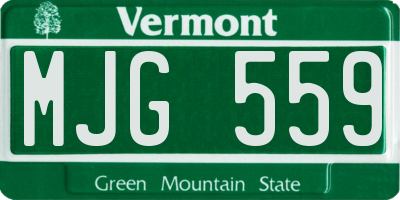 VT license plate MJG559