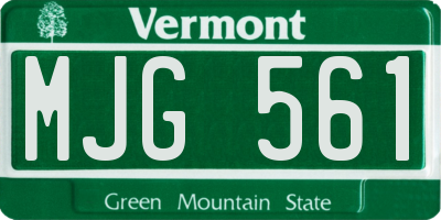 VT license plate MJG561