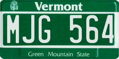 VT license plate MJG564