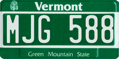 VT license plate MJG588