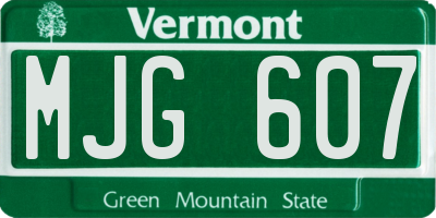 VT license plate MJG607