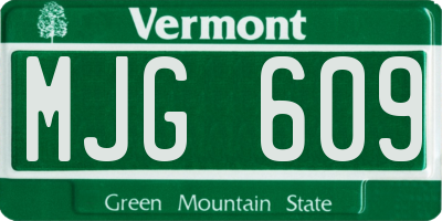 VT license plate MJG609