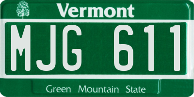 VT license plate MJG611