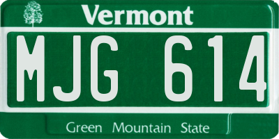 VT license plate MJG614