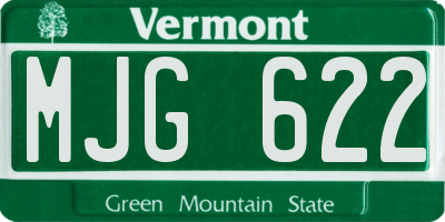 VT license plate MJG622