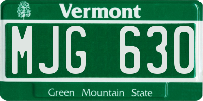 VT license plate MJG630