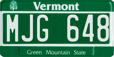 VT license plate MJG648