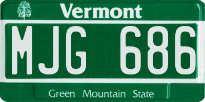 VT license plate MJG686