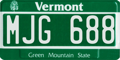 VT license plate MJG688