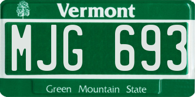 VT license plate MJG693