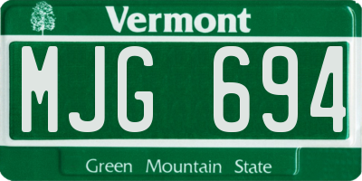 VT license plate MJG694