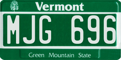 VT license plate MJG696