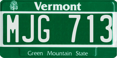 VT license plate MJG713