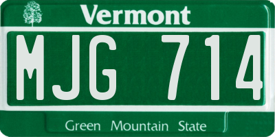 VT license plate MJG714