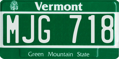 VT license plate MJG718