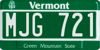 VT license plate MJG721