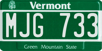 VT license plate MJG733