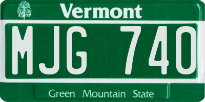 VT license plate MJG740