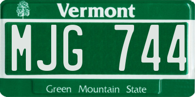 VT license plate MJG744
