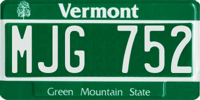 VT license plate MJG752