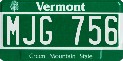 VT license plate MJG756
