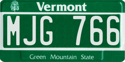 VT license plate MJG766