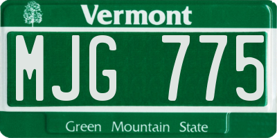 VT license plate MJG775