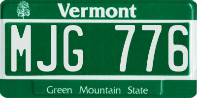 VT license plate MJG776