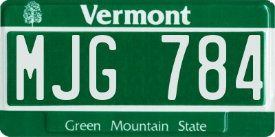 VT license plate MJG784