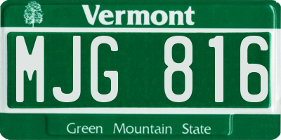 VT license plate MJG816