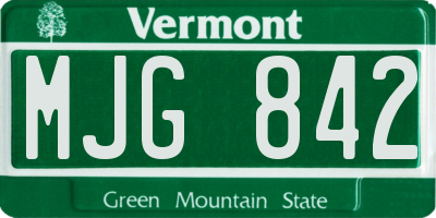 VT license plate MJG842