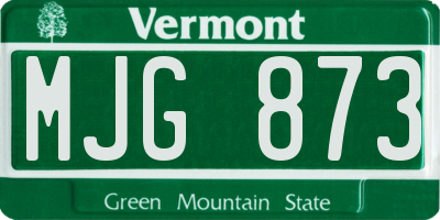 VT license plate MJG873