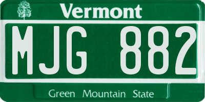 VT license plate MJG882