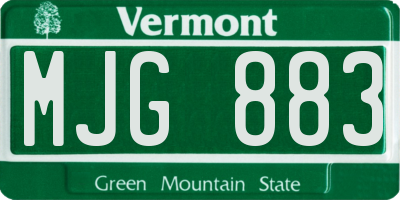 VT license plate MJG883