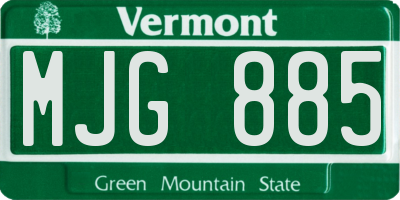 VT license plate MJG885