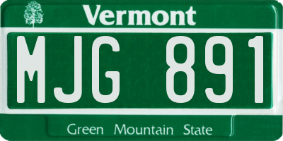 VT license plate MJG891