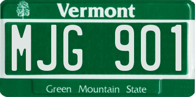 VT license plate MJG901