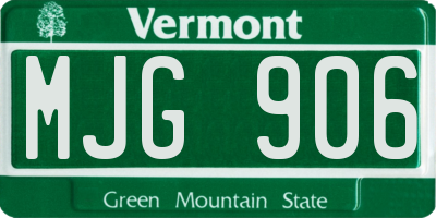 VT license plate MJG906