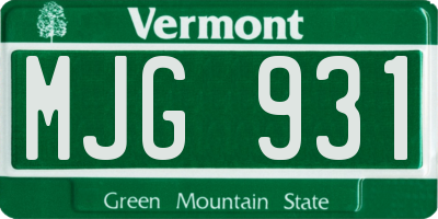 VT license plate MJG931