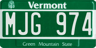 VT license plate MJG974