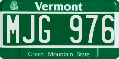 VT license plate MJG976
