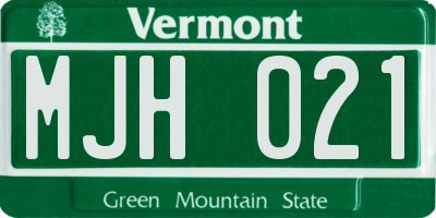 VT license plate MJH021