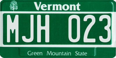 VT license plate MJH023